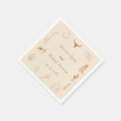 Serviette En Papier Boho Western Cowboy Mariage d'illustration (Coin)