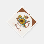 Serviette En Papier Boho Western Guitare Tournesols fête d'anniversair (Coin)
