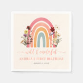 Serviette En Papier Boho Wild & Onederful Flower Rainbow 1er anniversa (Devant)