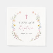 Serviette En Papier Boho Wildflower Floral Girl Baptism (Devant)