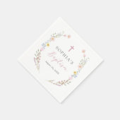 Serviette En Papier Boho Wildflower Floral Girl Baptism (Coin)