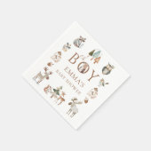 Serviette En Papier Boho Woodland Animaux Oh Boy Baby shower (Coin)