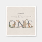 Serviette En Papier Boho Woodland Premier anniversaire (Devant)