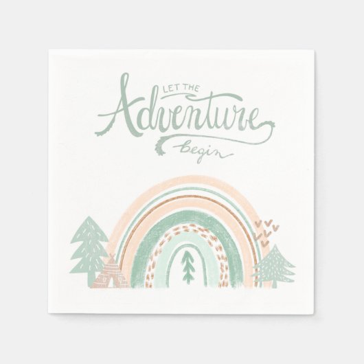 Serviette En Papier Boho Woodland Rainbow Adventure (Devant)
