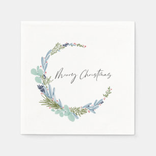 Serviette En Papier Boho Wreath Joyeux Noël Design moderne