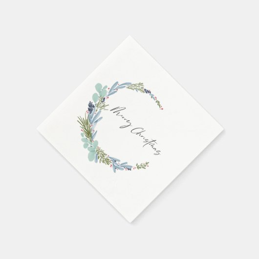 Serviette En Papier Boho Wreath Joyeux Noël Design moderne (Coin)