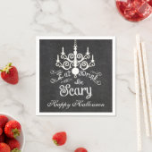 Serviette En Papier Boire à manger Soyez effrayant Halloween Chalk Par (En situation)