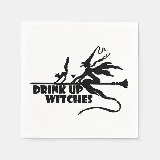 Serviette En Papier Boire Des Sorcières, Silhouette (Devant)