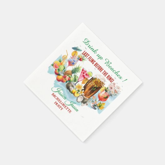 Serviette En Papier Boire jusqu'à la dernière gorgée Cocktail de fruit (Coin)