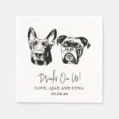 Serviette En Papier Boire Sur Nous Animaux Personnalisés Dessin À La M (Devant)