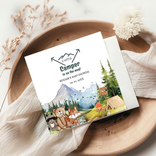 Serviette En Papier Bois Animaux Aventure Camper Baby shower