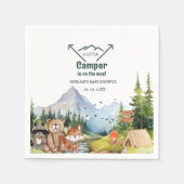 Serviette En Papier Bois Animaux Aventure Camper Baby shower (Devant)