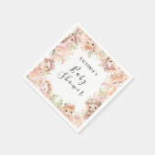 Serviette En Papier Bois Animaux Baby shower Papier Napkin (Coin)