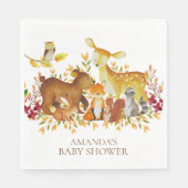 Serviette En Papier Bois Animaux Baby shower Papier Naples (Devant)