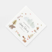 Serviette En Papier Bois Animaux Baby showers d'automne Papier (Coin)