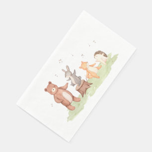 Serviette En Papier Bois Animaux Danser Pique-nique Forêt