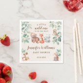 Serviette En Papier Bois animaux de forêt baby shower serviettes en pa (En situation)