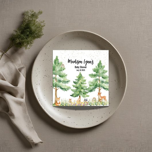 Serviette En Papier Bois animaux mignons renard sauvage un baby shower