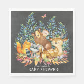 Serviette En Papier Bois Animaux Papier Neutre Baby shower serviettes (Devant)