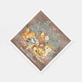 Serviette En Papier Bois Animaux Papier Neutre Baby shower serviettes (Coin)