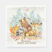 Serviette En Papier Bois Animaux Papier Neutre Baby shower serviettes (Devant)