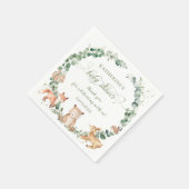 Serviette En Papier Bois Animaux Végétation Baby shower neutre (Coin)