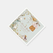 Serviette En Papier Bois Animaux Végétation Rustique Garçon (Coin)