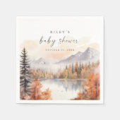Serviette En Papier Bois Baby shower papier Naples Chaussures d'automn (Devant)