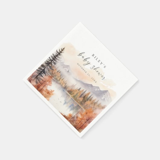 Serviette En Papier Bois Baby shower papier Naples Chaussures d'automn (Coin)