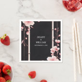 Serviette En Papier Bois Bambou rose Sakura Cerry Blossom Mariage (En situation)