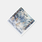 Serviette En Papier Bois Bébé Animaux Hiver Baby shower garçon (Coin)