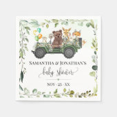 Serviette En Papier Bois Bébé Animaux Végétation Forêt Baby shower (Devant)