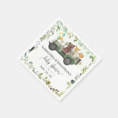 Serviette En Papier Bois Bébé Animaux Végétation Forêt Baby shower (Coin)