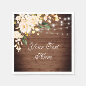 Serviette En Papier Bois & Blush Rose Verdure Rustique Mariage Papier (Devant)