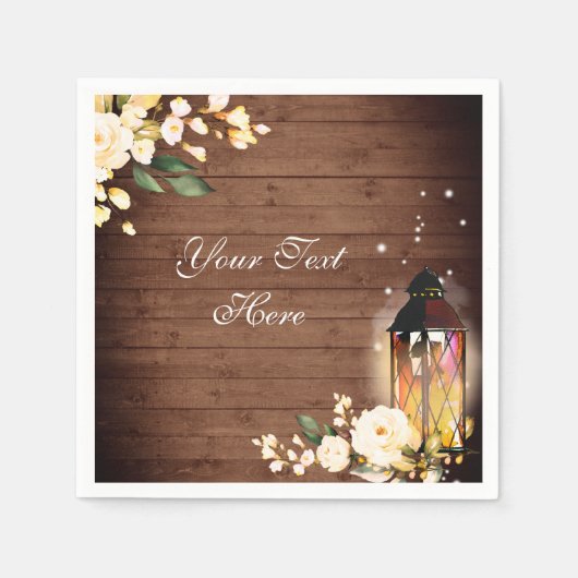 Serviette En Papier Bois & Blush Rose Verdure Rustique Mariage Papier (Devant)