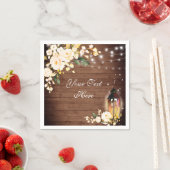 Serviette En Papier Bois & Blush Rose Verdure Rustique Mariage Papier (En situation)