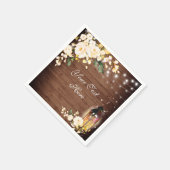 Serviette En Papier Bois & Blush Rose Verdure Rustique Mariage Papier (Coin)
