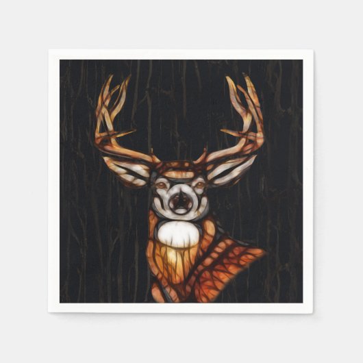Serviette En Papier Bois Bois Cerf Rustique Pays Parti Personnalisé (Devant)