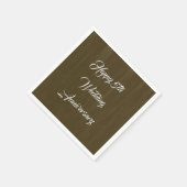 Serviette En Papier Bois Brown 5e anniversaire Mariage traditionnel, (Coin)