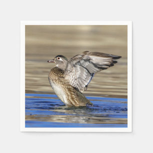 Serviette En Papier Bois Canard battant ses ailes