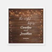 Serviette En Papier Bois Chaîne Rustique Éclat La Nuit Avant Le Mariag (Devant)