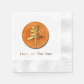 Serviette En Papier Bois Chèvre bélier chinois Année Zodiac Papier Nap (Devant)