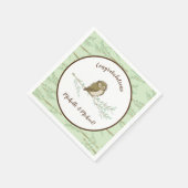 Serviette En Papier Bois de Baby shower de hibou (Coin)