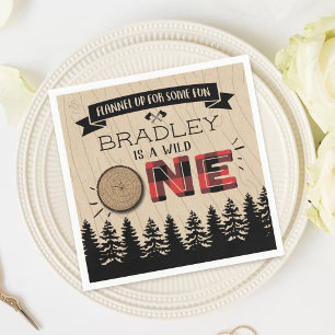 Serviette En Papier Bois de bûcheron à plaies rustiques 1er anniversai