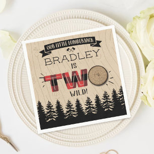 Serviette En Papier Bois de bûcheron à plaies rustiques 2e anniversair