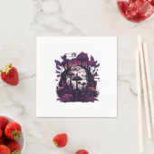 Serviette En Papier Bois de champignons Whimsigoth Witchy sérigraphie (En situation)