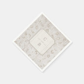 Serviette En Papier Bois de dentelle blanche mariage campagnard rustiq (Coin)
