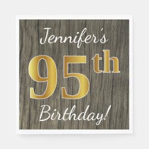 Serviette En Papier Bois de Faux, anniversaire d'or de Faux