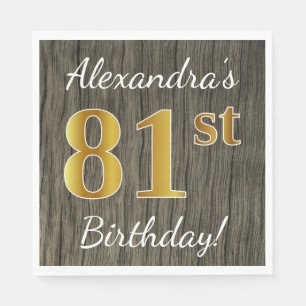 Serviette En Papier Bois de Faux, anniversaire d'or de Faux
