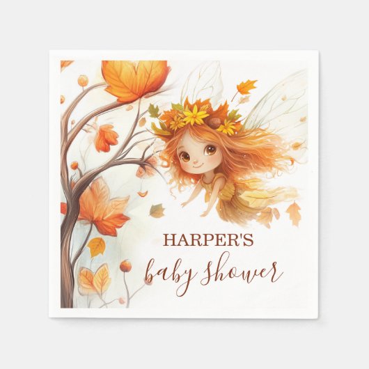 Serviette En Papier Bois de fées d'automne (Devant)